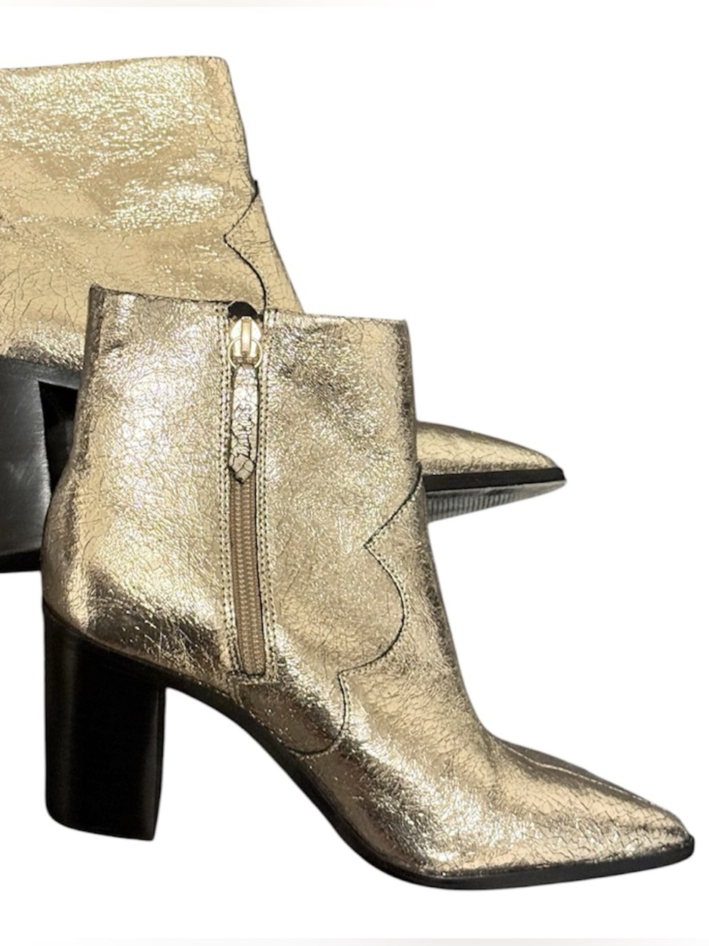 SCHUTZ Women Ankle Boots Gold
Metallic Leather Size 6